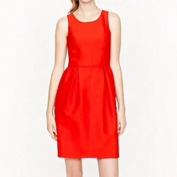 J. Crew Red Wool Silk Allie Sleeveless Dress Size 6 - Picture 1 of 8